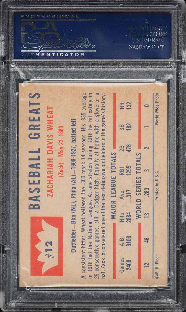1960 Fleer Zack Wheat #12 PSA 6 EXMT