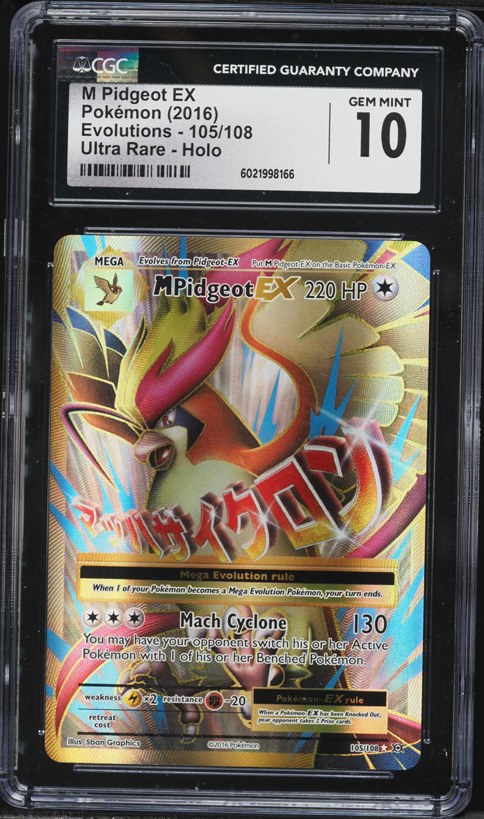 2016 Pokemon XY Evolutions Full Art M Pidgeot EX #105 CGC 10 GEM MINT