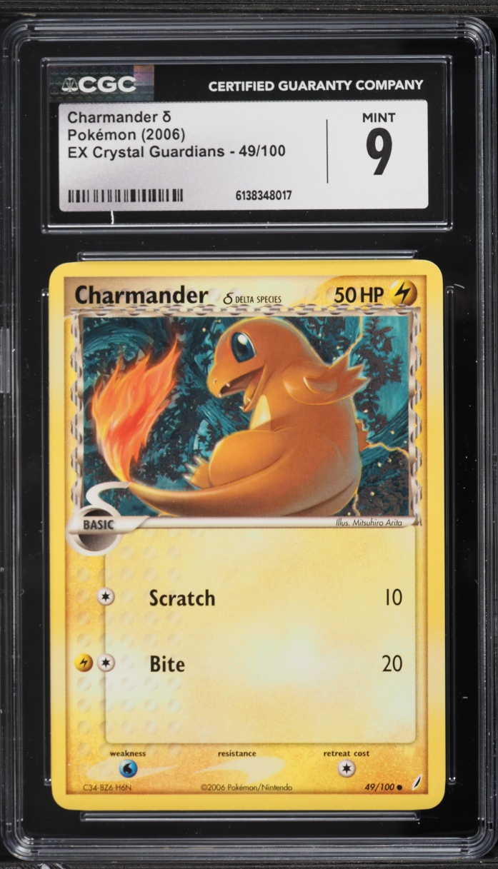2006 Pokemon EX Crystal Guardians Charmander #49 CGC 9 MINT