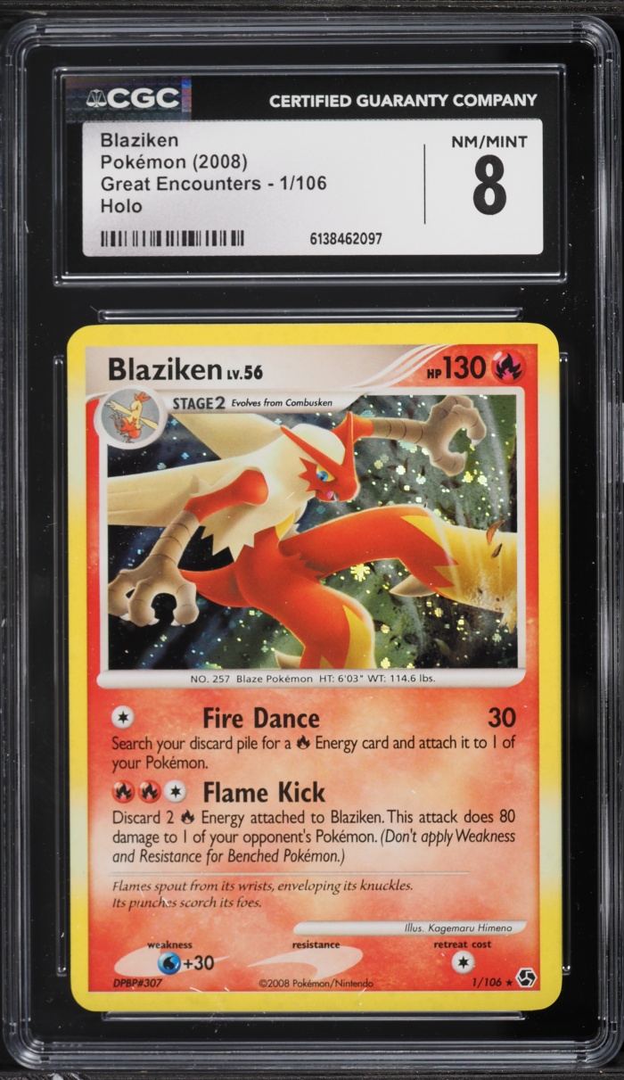 2008 Pokemon Diamond & Pearl Great Encounters Holo Blaziken #1 CGC 8 NM-MT