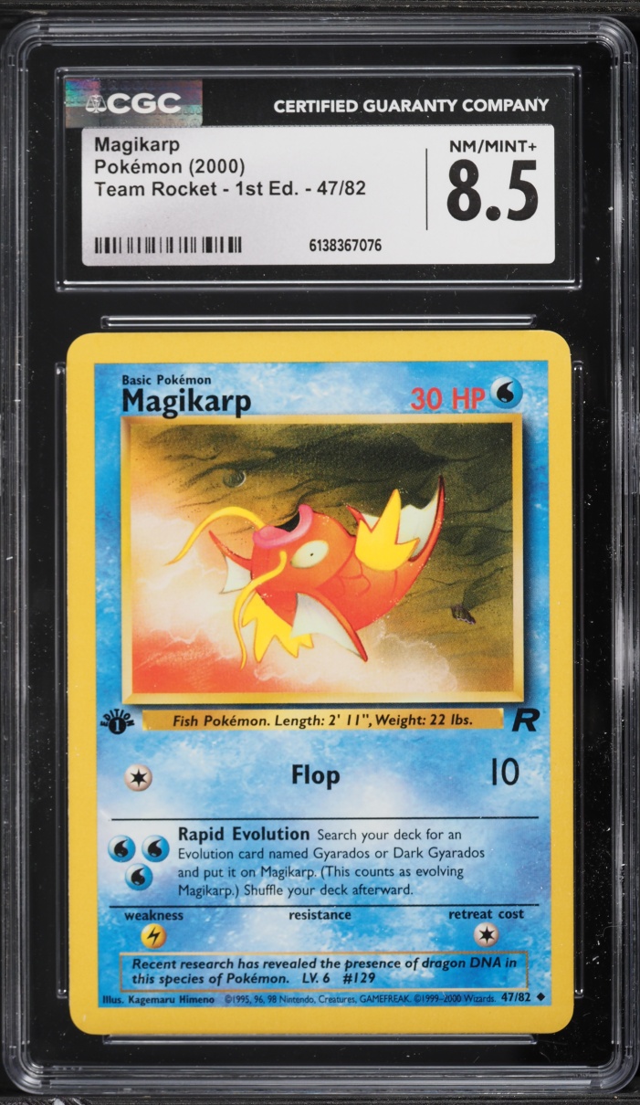 2000 Pokemon Team Rocket 1st Edition Magikarp #47 CGC 8.5 NM-MT+