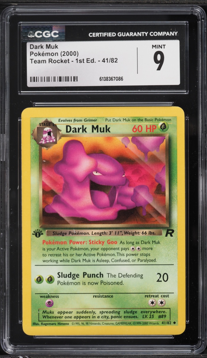 2000 Pokemon Team Rocket 1st Edition Dark Muk #41 CGC 9 MINT
