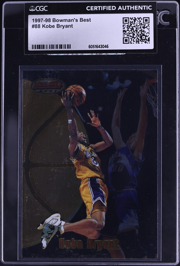 コービー・ブライアント1997 Bowman's Refractor Kobe Bryant 1997-98 Bowman's Best #88 Atomic Refractor PSA 8