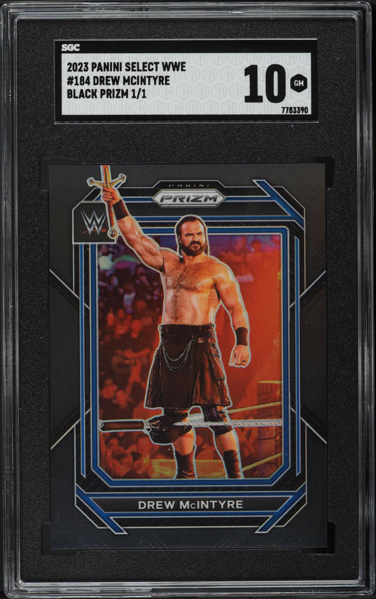 2023 Panini Prizm WWE Black Drew McIntyre 1/1 #184 SGC 10 GEM MINT