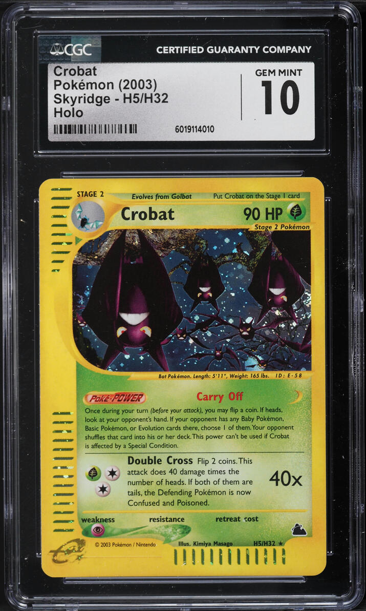 2003 Pokemon Skyridge Holo Crobat #H5 CGC 10 GEM MINT