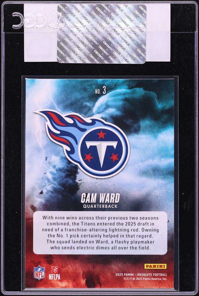 2025 Absolute By Storm Cam Ward ROOKIE #3 CGC AUTH