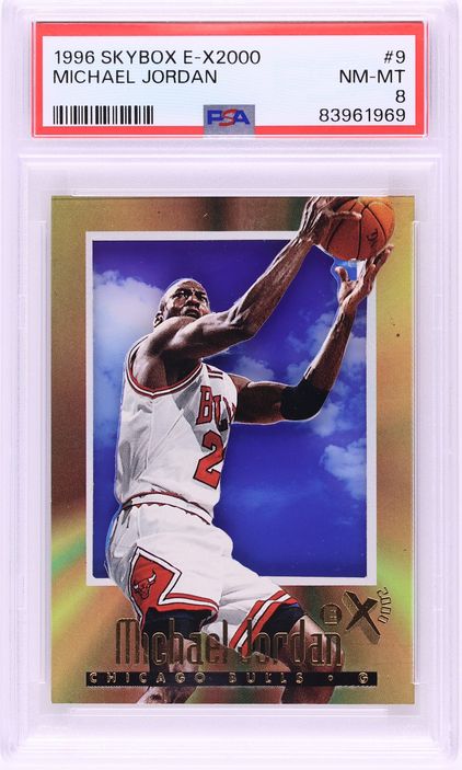1996 Skybox E-X2000 Michael Jordan #9 PSA 8 NM-MT - Photo 1