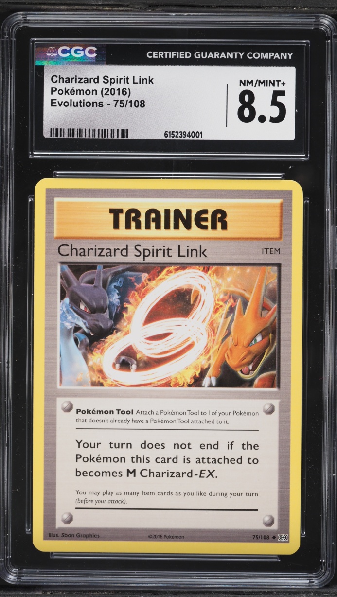 2016 Pokemon XY Evolutions Charizard Spirit Link #75 CGC 8.5 NM-MT+