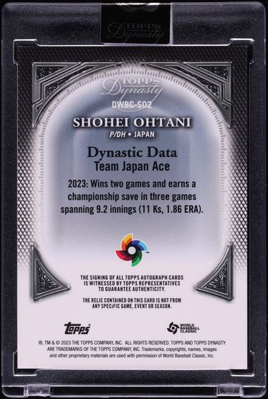 2023 Topps Dynasty World Baseball Classic Shohei Ohtani PATCH AUTO 1/10 #DWBC-SO2