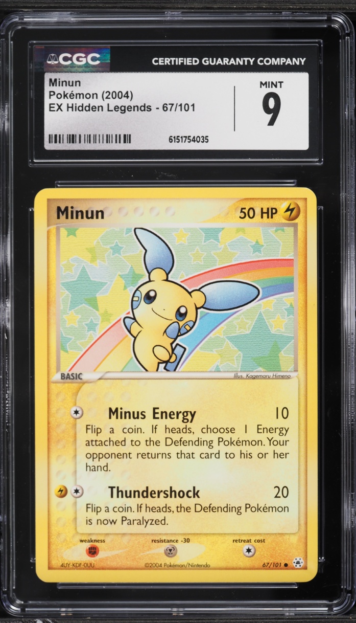 2004 Pokemon Ex Hidden Legends Minun #67 CGC 9 MINT