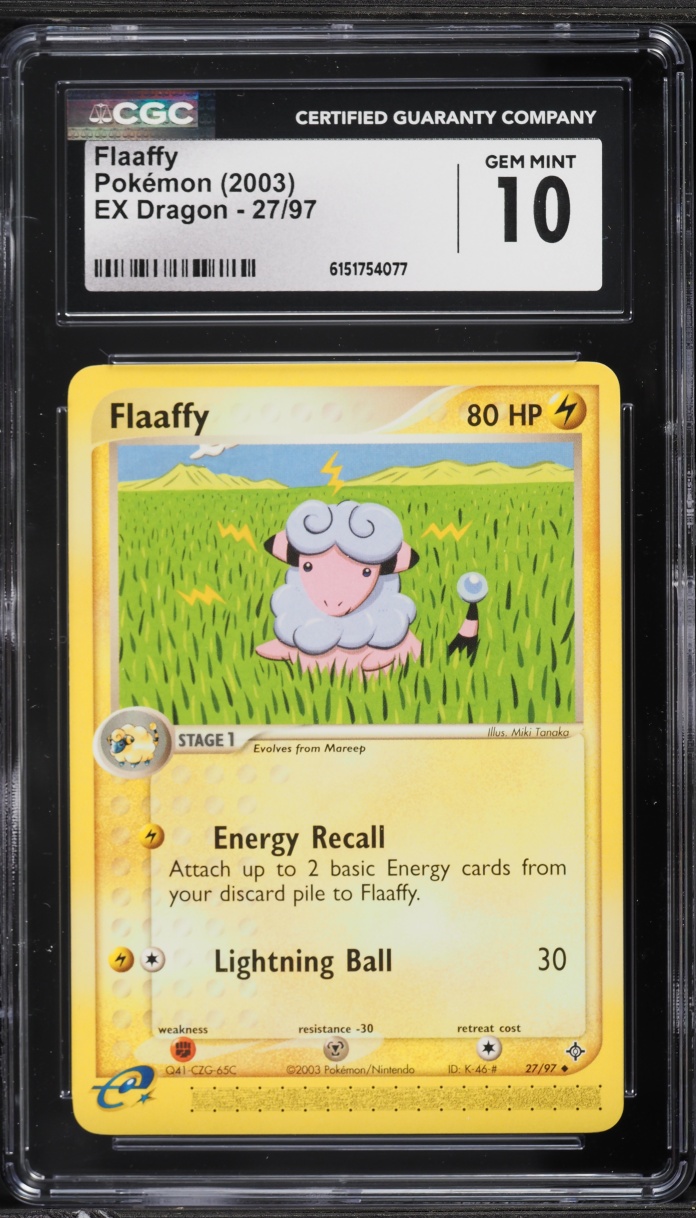 2003 Pokemon Ex Dragon Flaaffy #27 CGC 10 GEM MINT