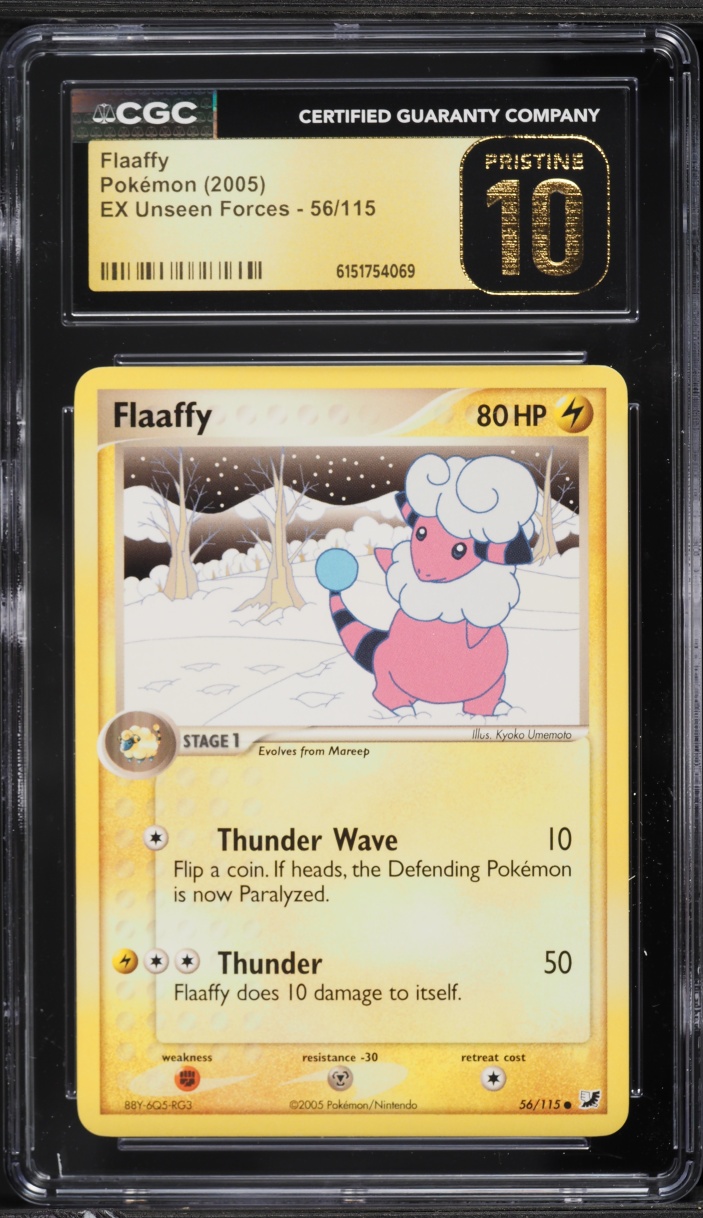 2005 Pokemon Ex Unseen Forces Flaaffy #56 CGC 10 PRISTINE