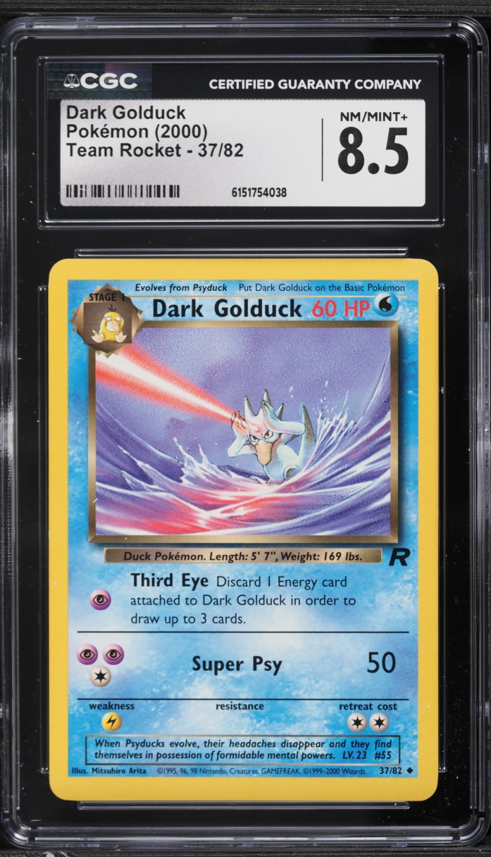 2000 Pokemon Team Rocket Dark Golduck #37 CGC 8.5 NM-MT+