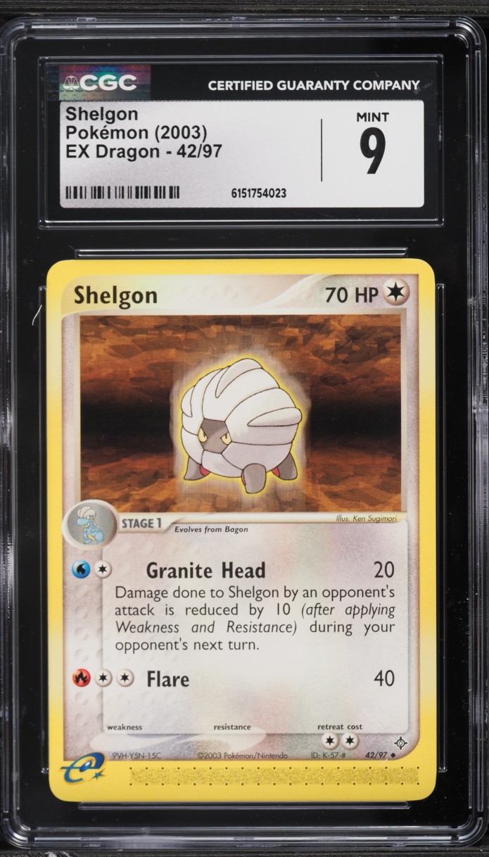 2003 Pokemon Ex Dragon Shelgon #42 CGC 9 MINT