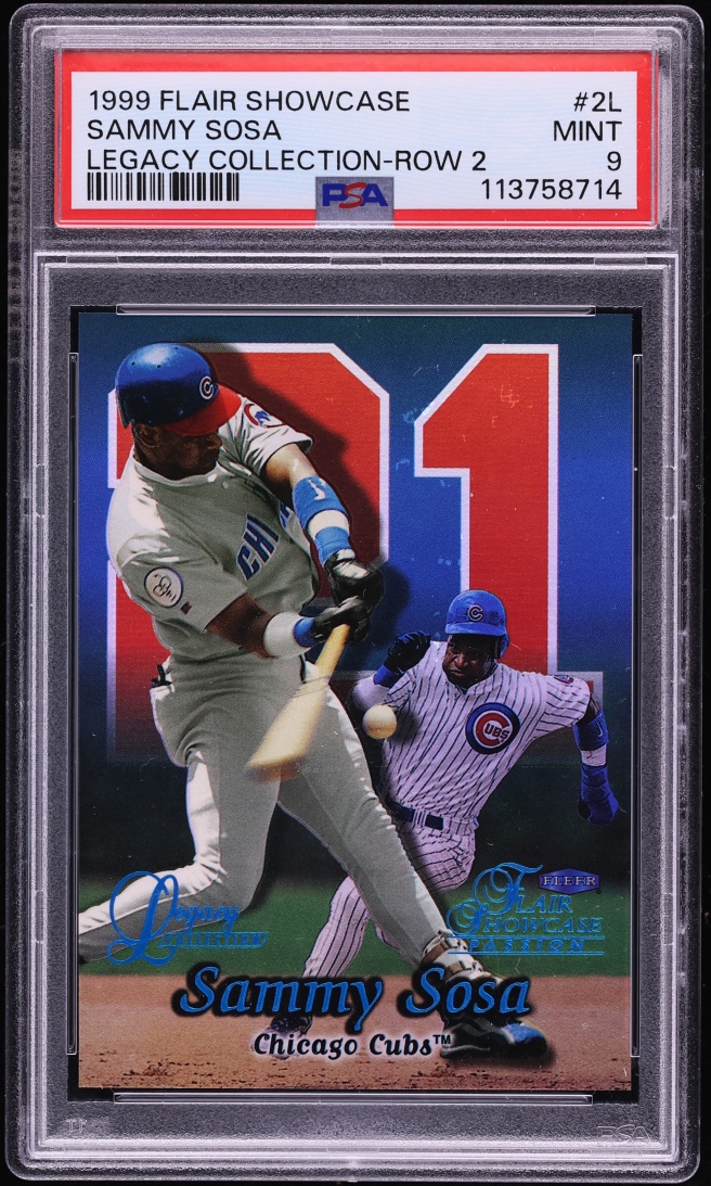 1999 Flair Showcase Legacy Collection Row 2 Sammy Sosa /99 #2L PSA 9 MINT