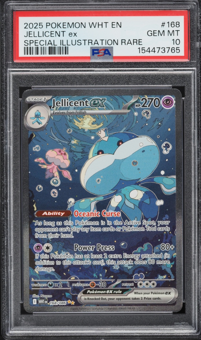 2025 Pokemon Scarlet & Violet White Flare SIR Jellicent Ex #168 PSA 10 GEM MINT