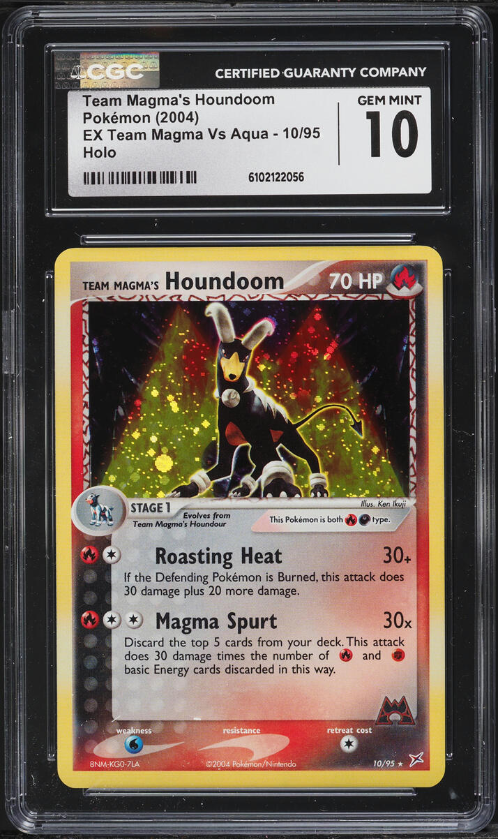 2004 Pokemon EX Team Magma Vs Aqua Holo Team Magma's Houndoom #10 CGC 10 GEM MINT