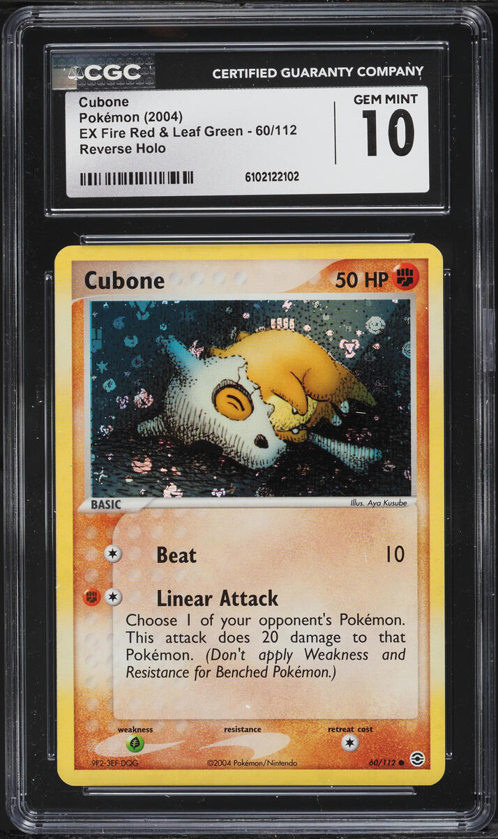 2004 Pokemon EX Fire Red & Leaf Green Reverse Holo Cubone #60 CGC 10 GEM MINT