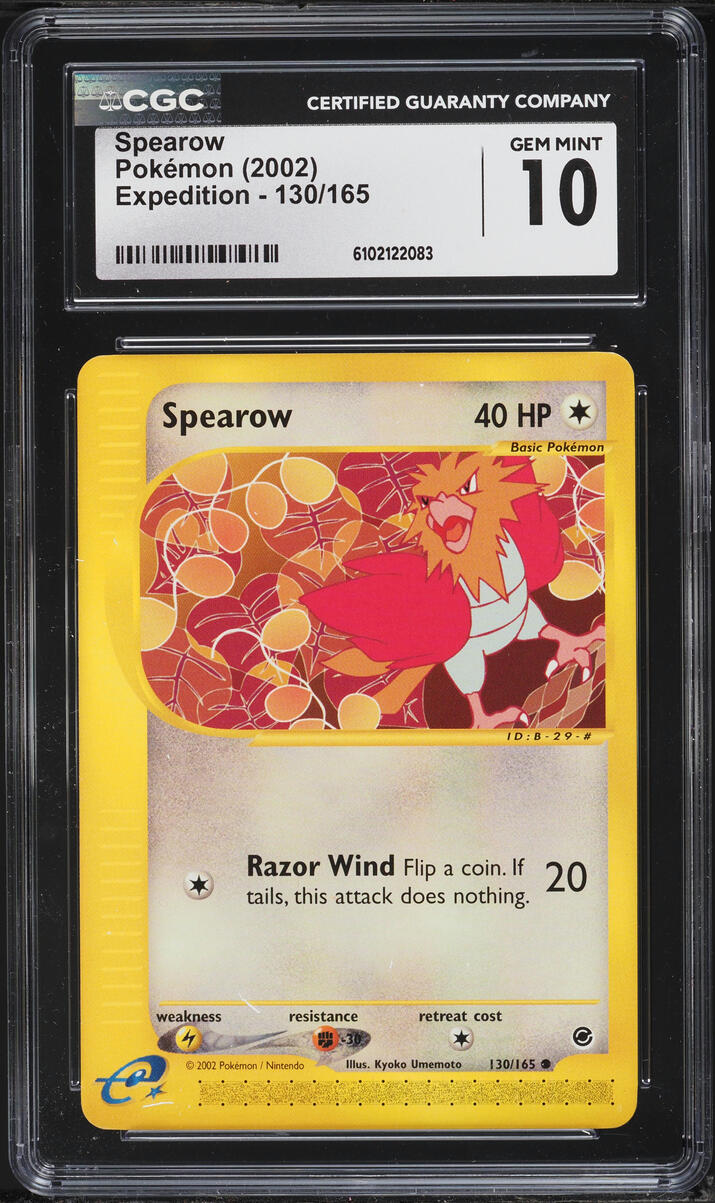 2002 Pokemon Expedition Spearow #130 CGC 10 GEM MINT
