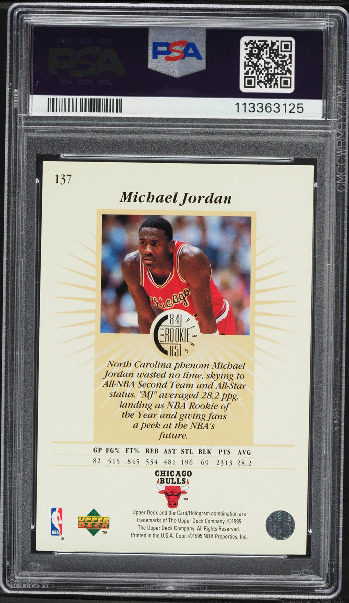 1995 Upper Deck Basketball Michael Jordan #137 PSA 8 NM-MT