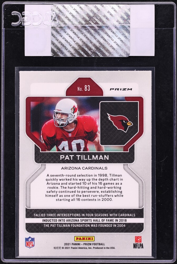 2021 Panini Prizm Black & White Checker Pat Tillman #83 CGC AUTH