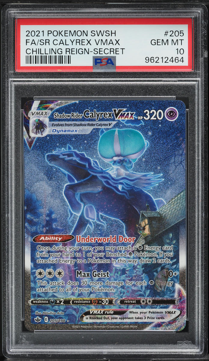 2021 Pokemon SWSH Chilling Reign Shadow Rider Calyrex VMAX #205 PSA 10 GEM MINT