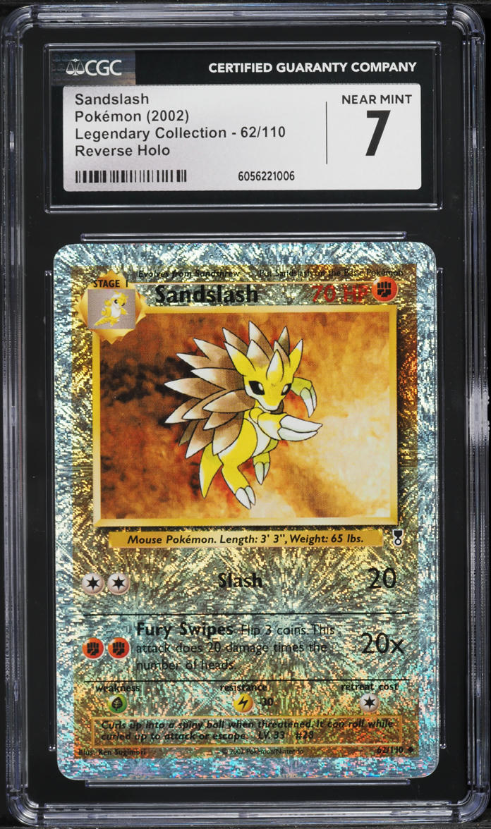 2002 Pokemon Legendary Collection Reverse Holo Sandslash #62 CGC 7 NRMT