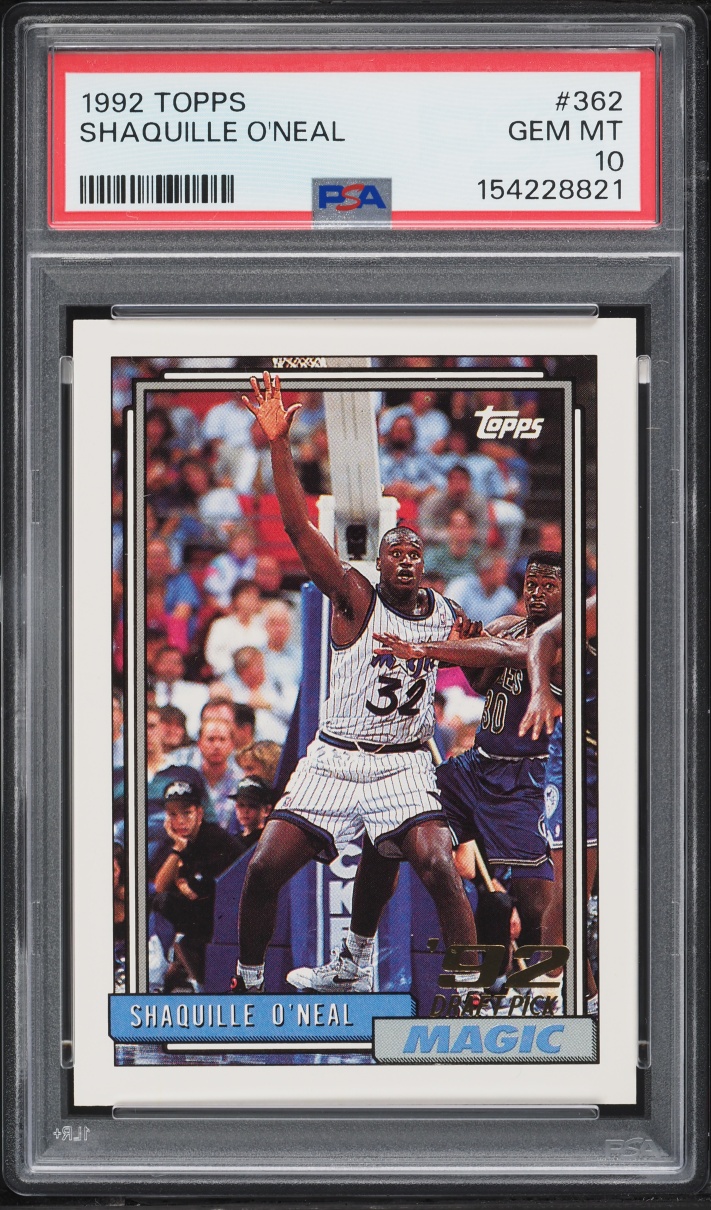 1992 Topps Basketball Shaquille O'Neal ROOKIE #362 PSA 10 GEM MINT