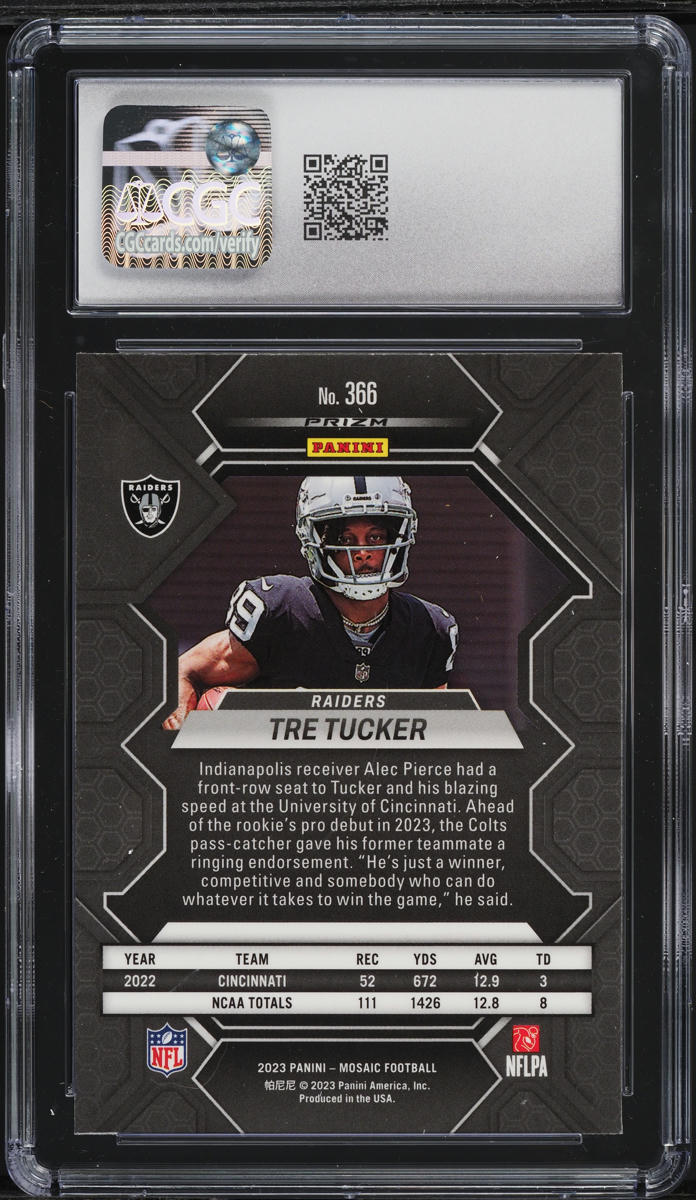 2023 Panini Mosaic Green Tre Tucker ROOKIE #366 CGC 10 GEM MINT