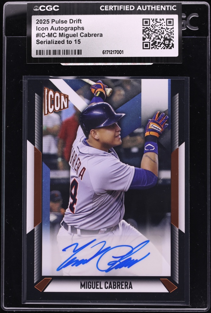 2025 Pulse Drift Icon Serialized To 15 Miguel Cabrera AUTO 15/15 #IC-MC CGC AUTH
