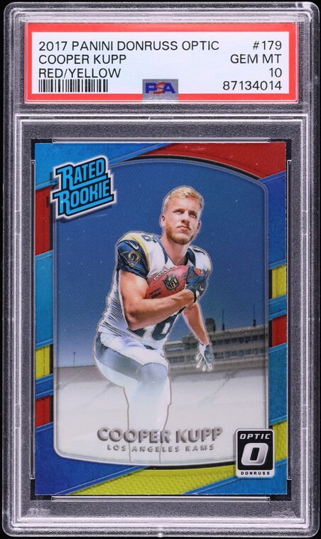 2017 Donruss Optic Red & Yellow Cooper Kupp ROOKIE #179 PSA 10 GEM MINT