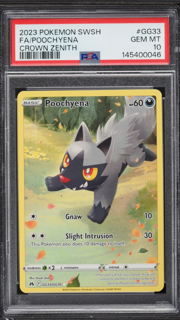 2023 Pokemon Sword & Shield Crown Zenith Full Art Poochyena #GG33 PSA 10 GEM MINT
