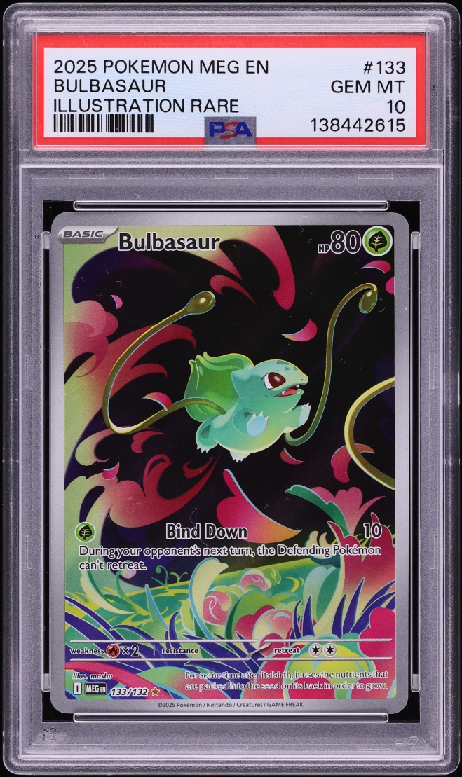 2025 Pokemon Mega Evolution IR Bulbasaur #133 PSA 10 GEM MINT