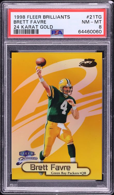 1998 Fleer Brilliants 24 Karat Gold Brett Favre /24 #21TG PSA 8 NM-MT
