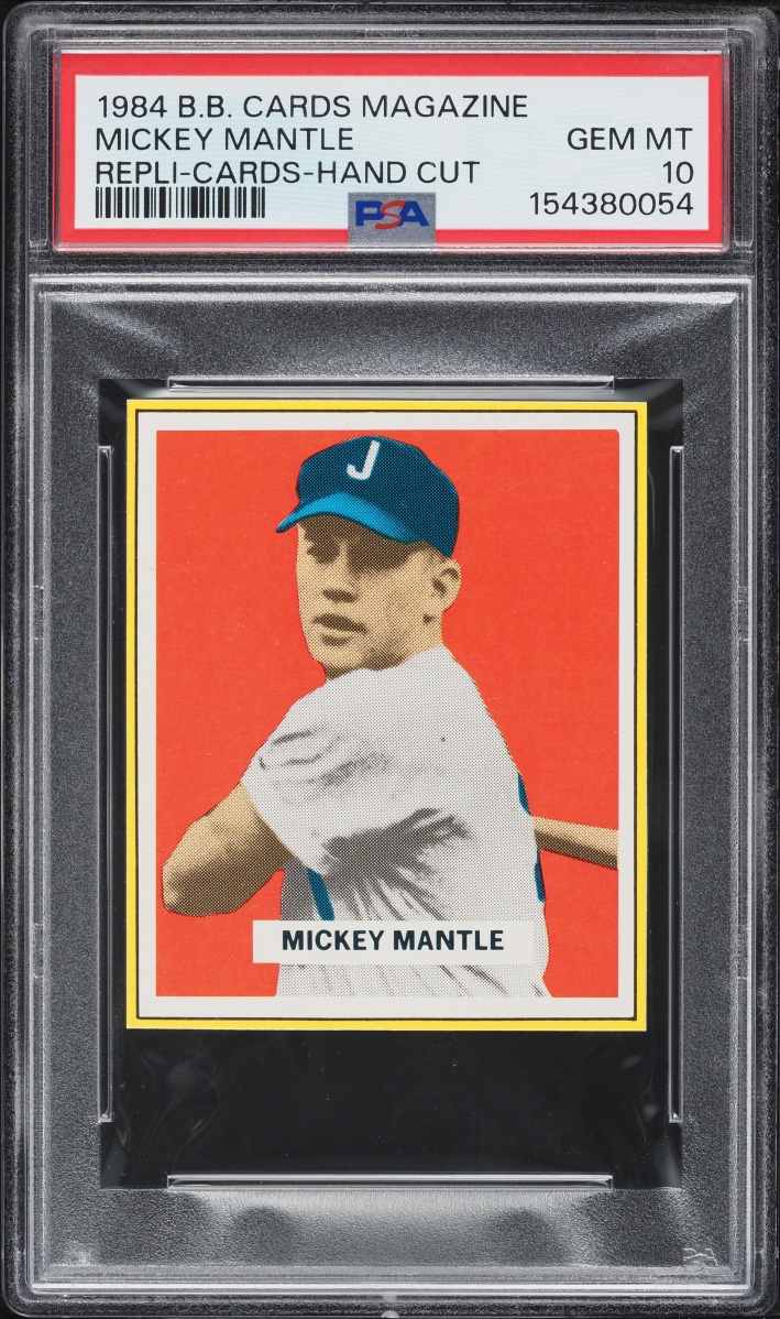 1984 Baseball Cards Magazine Repli Cards Mickey Mantle PSA 10 GEM MINT