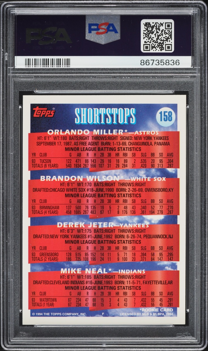 1994 Topps Derek Jeter ROOKIE #158 PSA 9 MINT