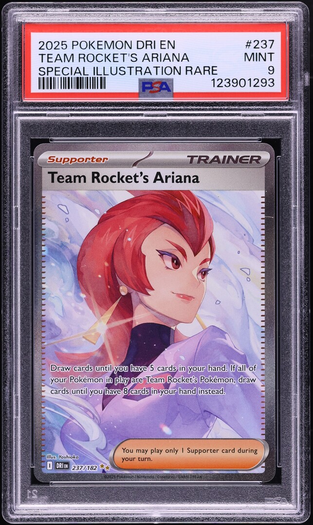 2025 Pokemon SV Destined Rivals SIR Team Rocket's Ariana #237 PSA 9 MINT