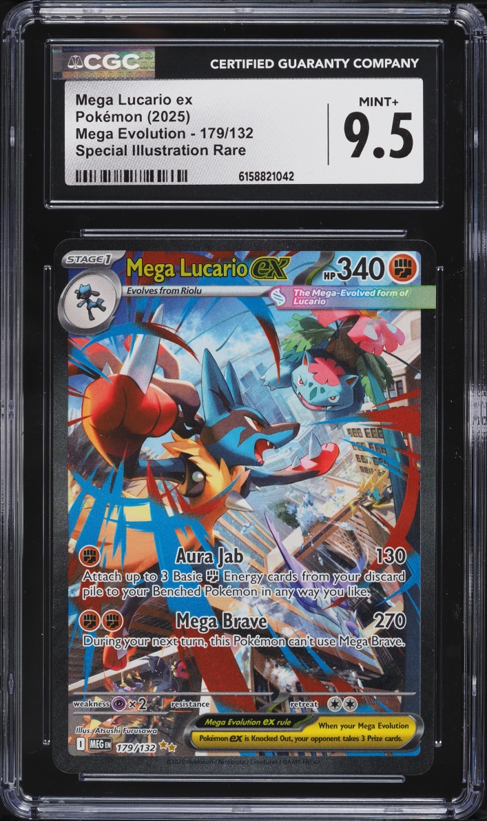 2025 Pokemon Mega Evolution SIR Mega Lucario EX #179 CGC 9.5 MINT+