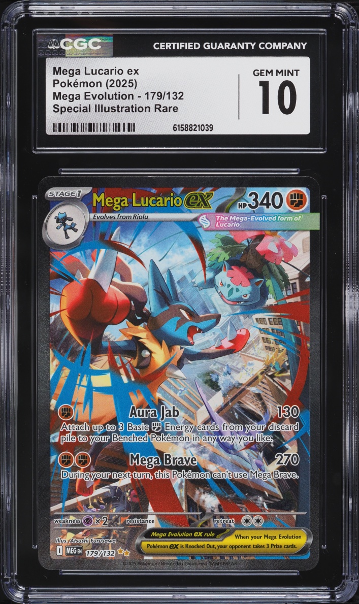 2025 Pokemon Mega Evolution SIR Mega Lucario EX #179 CGC 10 GEM MINT