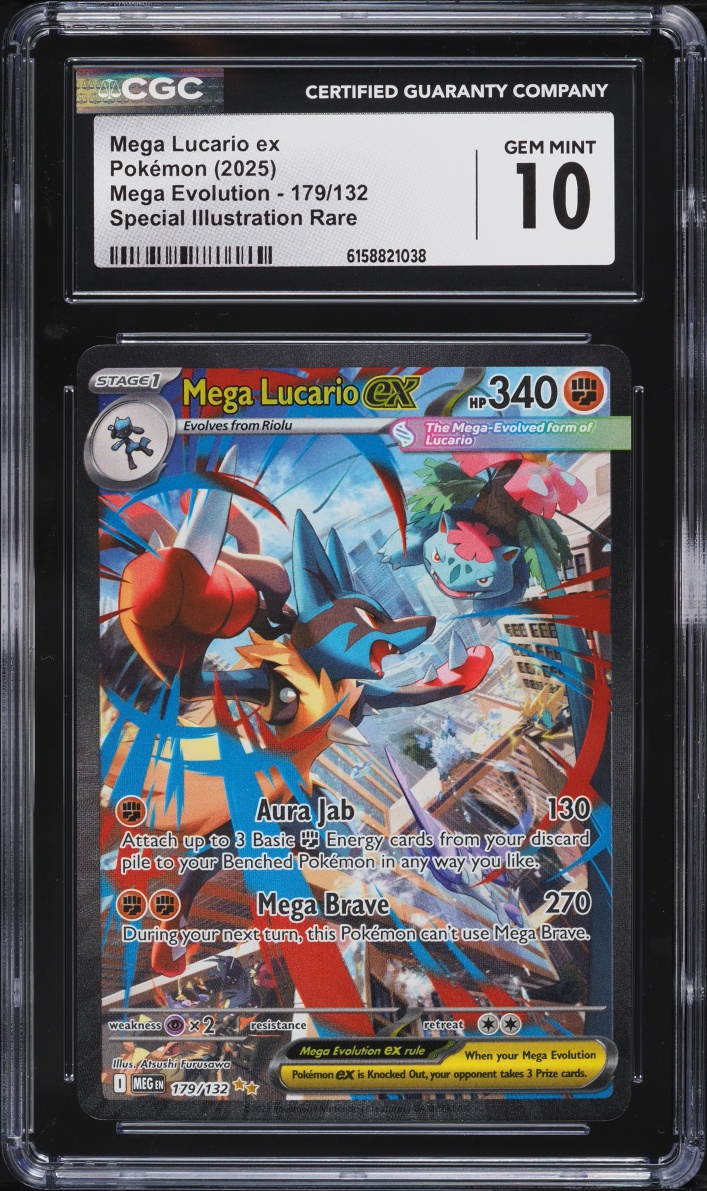 2025 Pokemon Mega Evolution SIR Mega Lucario EX #179 CGC 10 GEM MINT