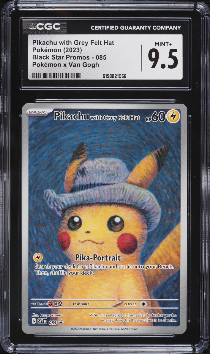2023 Pokemon SV Promo Van Gogh Full Art Pikachu With Grey Felt Hat #85 CGC 9.5 MINT+
