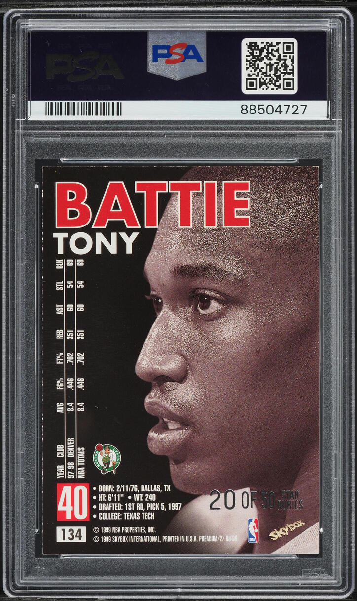1998 Skybox Premium Star Rubies Tony Battie /50 #134 PSA 7 NRMT