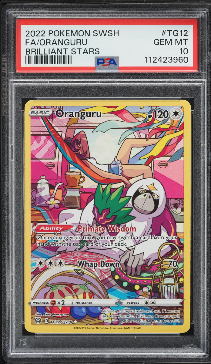 2022 Pokemon Sword & Shield Brilliant Stars Full Art Oranguru #TG12 PSA 10 GEM MINT
