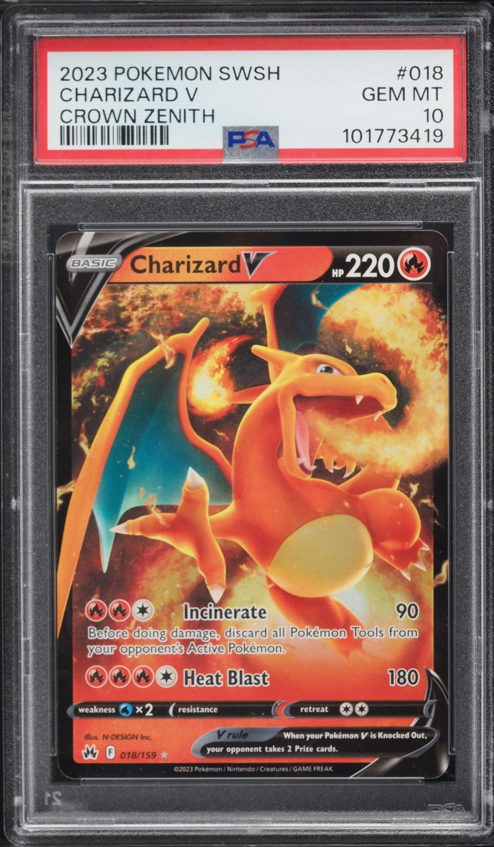 2023 Pokemon Sword & Shield Crown Zenith Holo Charizard V #18 PSA 10 GEM MINT