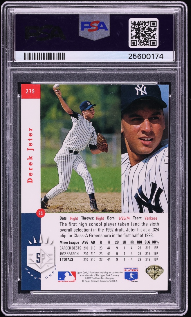 1993 SP Foil Derek Jeter ROOKIE #279 PSA 9 MINT