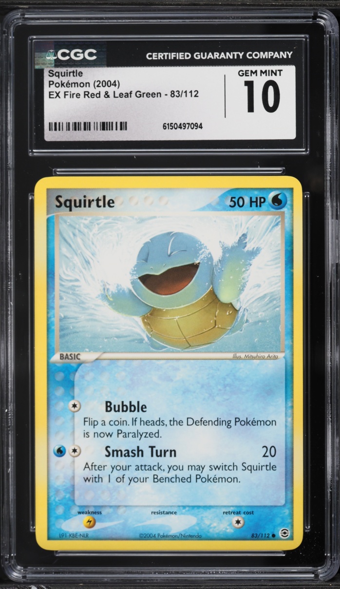 2004 Pokemon EX Fire Red & Leaf Green Squirtle #83 CGC 10 GEM MINT