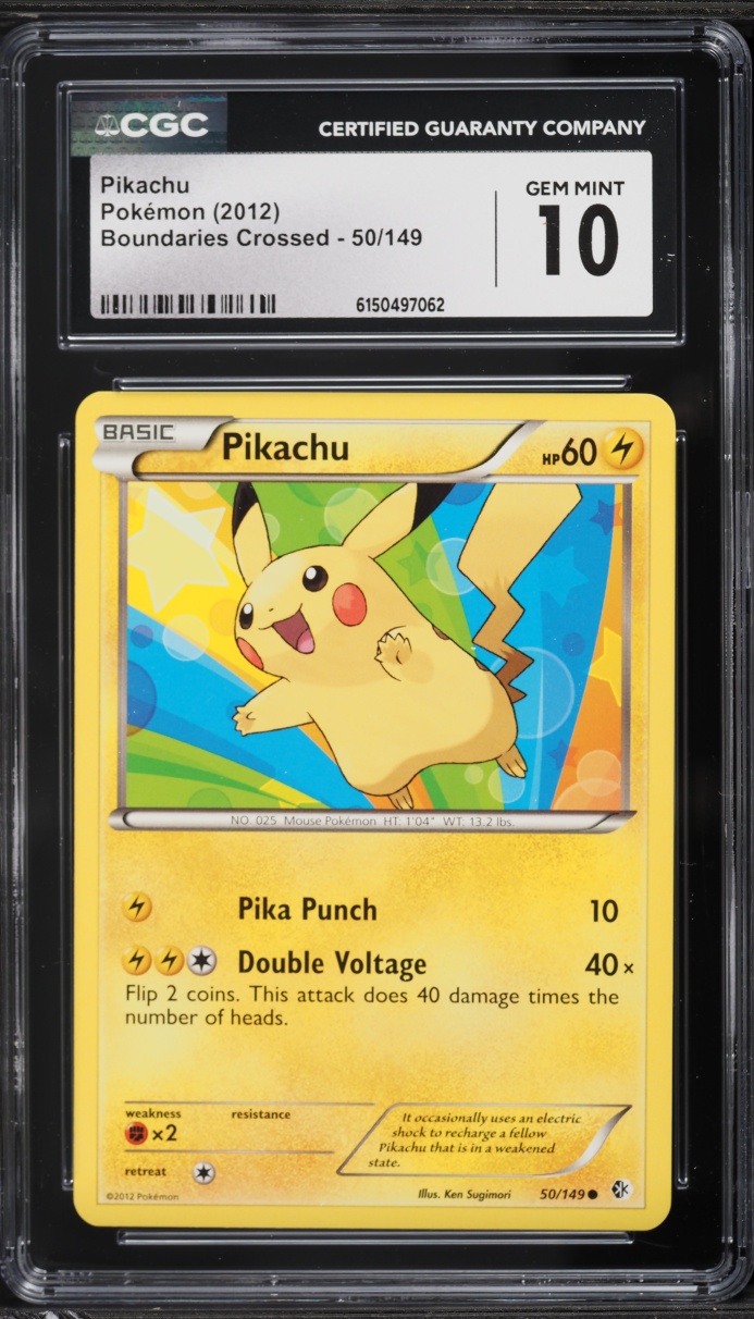 2012 Pokemon Black & White Boundaries Crossed Pikachu #50 CGC 10 GEM MINT
