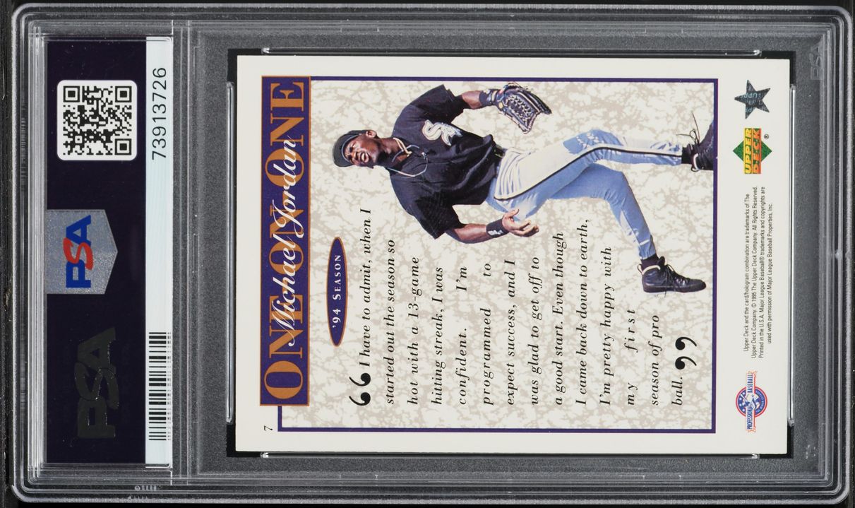 1995 Upper Deck Minor League One On One '94 Season Michael Jordan ROOKIE #7 PSA 10 GEM MINT