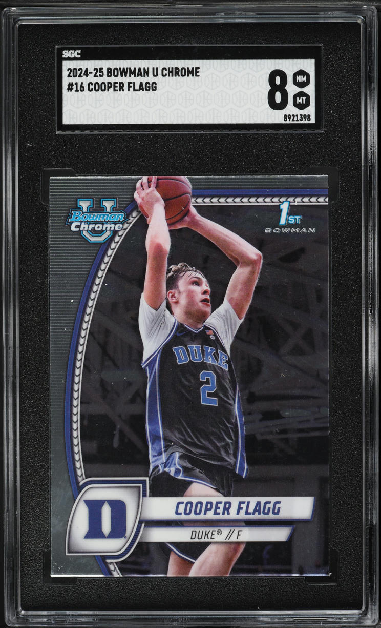 2024 Bowman Chrome University Cooper Flagg ROOKIE #16 SGC 8 NM-MT