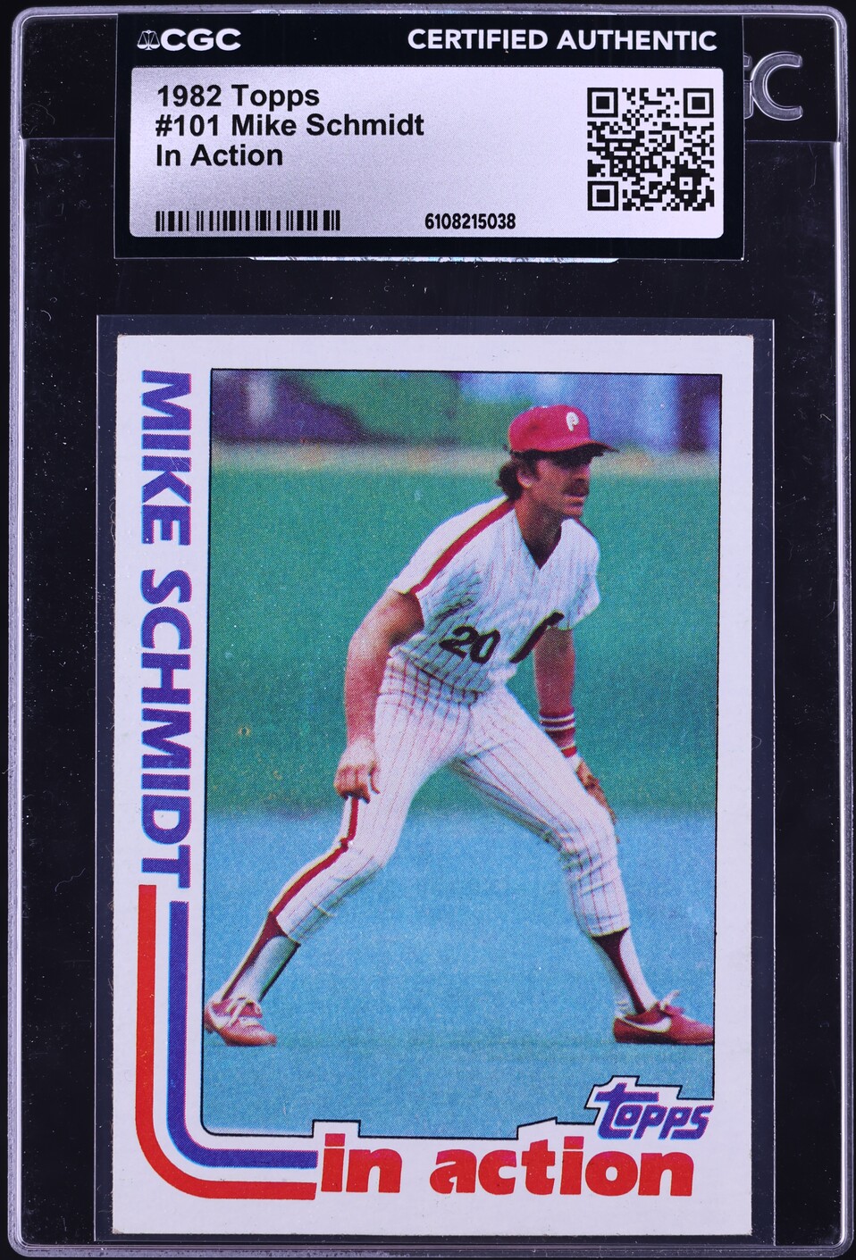 1982 Topps In Action Mike Schmidt #101 CGC AUTH